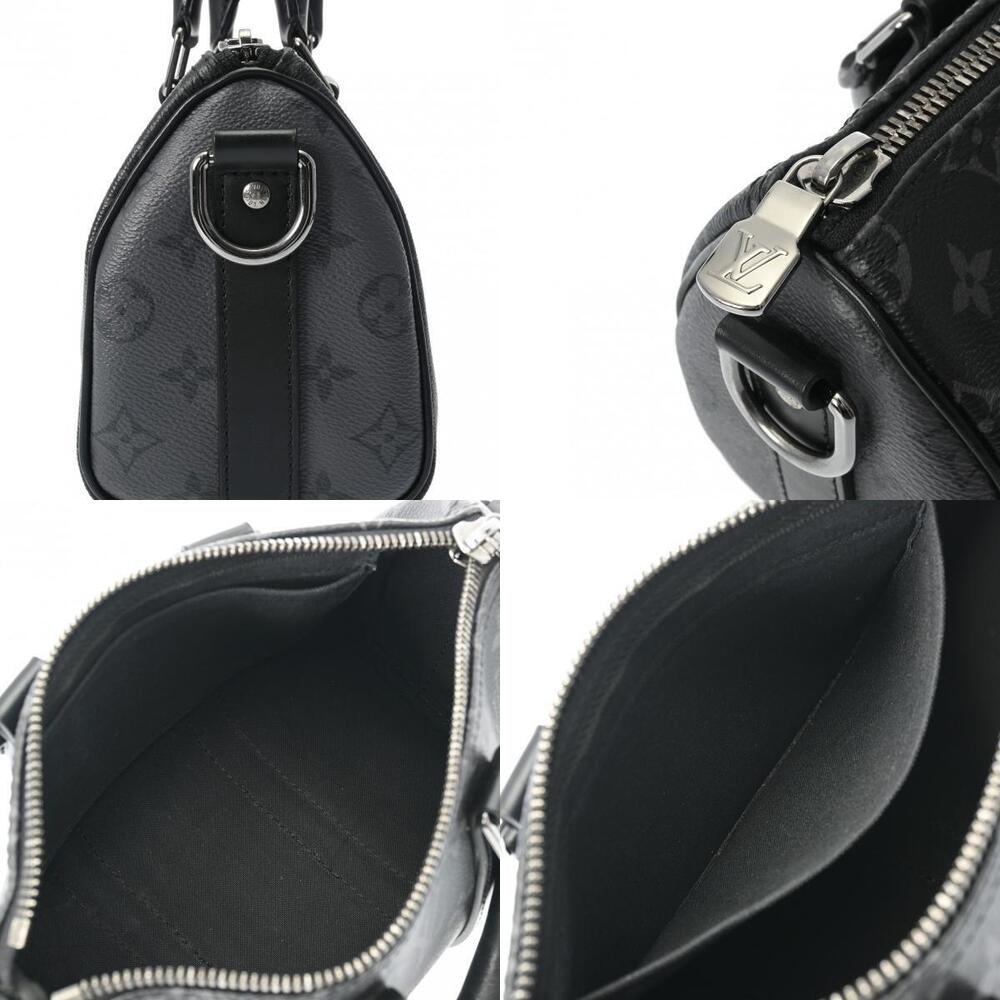 Louis Vuitton Monogram Eclipse Black Keepall Bandouliere Canvas Handbag - Picture 11 of 11